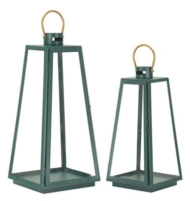 LANTAARN GRENT SET 2 STUKS CM Ø 25X25X57-20X20X45