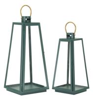 LANTAARN GRENT SET 2 STUKS CM Ø 25X25X57-20X20X45