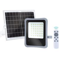 LED Floodlight op Zonne-energie - LED Schijnwerper - Aigi Florida - LED Solar Tuinverlichting Wandlamp - Afstandsbediening - Waterdicht IP65 - 100W - Helder/Koud Wit 6500K - thumbnail