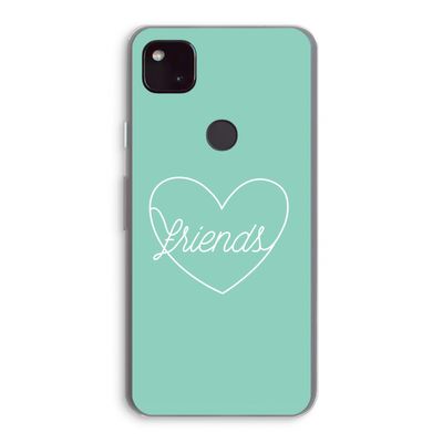 Friends heart pastel: Google Pixel 4a 5G Transparant Hoesje