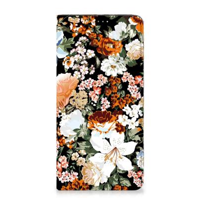 Smart Cover voor Samsung Galaxy A14 4G Dark Flowers Smart Cover voor Samsung Galaxy A14 4G Dark Flowers