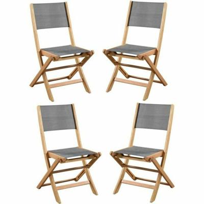 Trädgårdsstol Acacia Grijs 50 x 57 x 90 cm (4 Onderdelen)