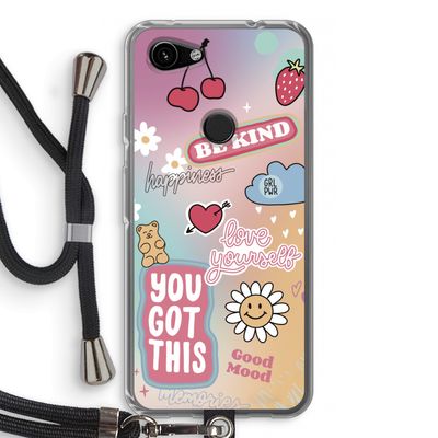 Positivity: Pixel 3a Transparant Hoesje met koord