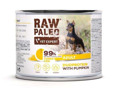 RAW PALEO Duoprotein Turkey & Cod Adult - natvoer voor honden - 200g