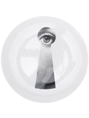 Fornasetti assiette murale Lina Cavalieri à imprimé graphique - Blanc