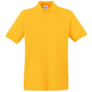 Fruit of the Loom poloshirt premium - geel - heren - katoen - 180 grams