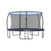 ronde tuintrampoline met ladder en gevoerde stangen, zwart blauw