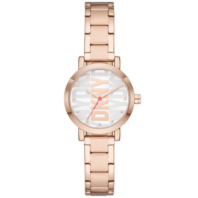 DKNY NY6648 Horloge Soho staal rosekleurig-wit 28 mm