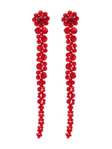 Simone Rocha boucles d'oreilles pendantes ornées de cristaux - Rouge