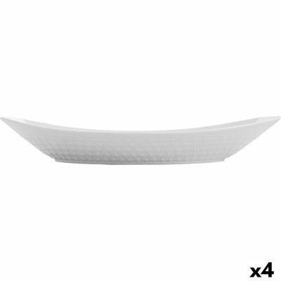 Serveerschaal Quid Gastro Keramisch Wit (39,5 x 19 x 8 cm) (4 Stuks)