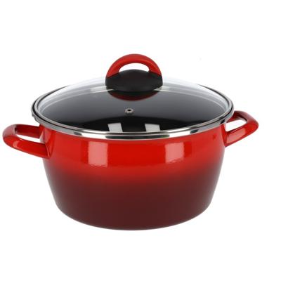 Magefesa kookpan met glazen deksel - rood - rvs - D24 cm - 10 liter - alle bronnen geschikt