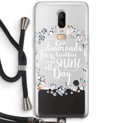Diamonds: OnePlus 6 Transparant Hoesje met koord