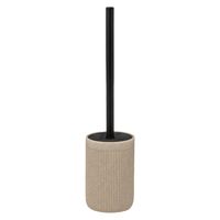 5Five Toiletborstel in houder Onyx - beige/zwart - polystone - 40 x 9 cm   -