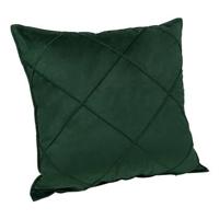 QUVIO Kussenhoes ruit patroon - 50 x 50 cm - Fluweel - Donker Groen