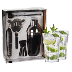 Excellent Houseware cocktails maken set 5-delig met 4x Mojito glazen