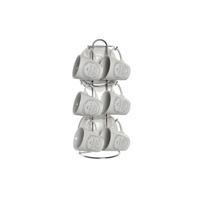 Set van Kopje met Schotel DKD Home Decor Wit Metaal Keramiek 90 ml 8 x 6 x 6 cm 11 x 11 x 2 cm