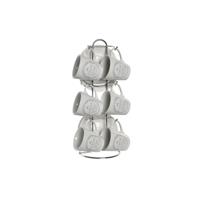 Set van Kopje met Schotel DKD Home Decor Wit Metaal Keramiek 90 ml 8 x 6 x 6 cm 11 x 11 x 2 cm