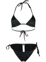 Balmain bikini à logo imprimé - Noir