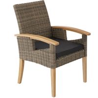 tectake® - Wicker stoel - tuinstoel - Rosarno - natuurkleur - 404807 - thumbnail