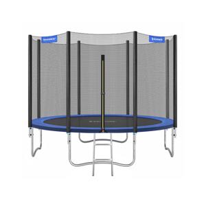 Trampoline met met veiligheidsnet beklede stangen, Nieuw blauw / 366 cm