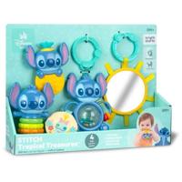 DISNEY BABY - STITCH - Geboortegeschenkset - 4 pasgeboren speeltjes, rammelaar, bijtring, multi-sensorisch speelgoed