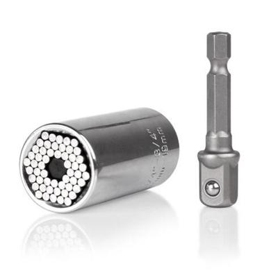 Universele koppel moersleutel hoofd set socket Sleeve 7-19 mm Power Drill Ratchet bus spanner sleutel magische multi hand gereedschap