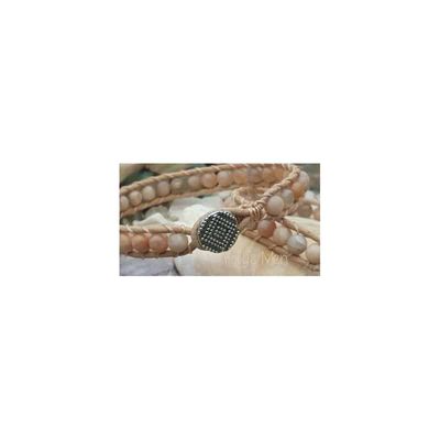 Edelsteen Armband Zonnesteen met Leren Koord