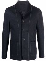 Giorgio Armani blazer droit à bords contrastants - Bleu