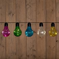 Feestverlichting solar met 10 gekleurde lampjes - 4,5 meter lichtsnoer - thumbnail