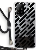 Zwarte vegen: Oppo A94 5G Transparant Hoesje met koord