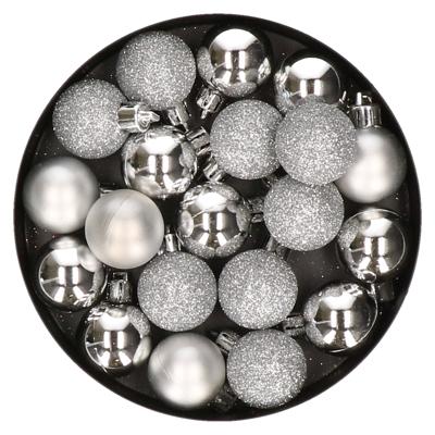 Cosy & Trendy Kerstballen - 20 st - zilver - kunststof - 3 cm