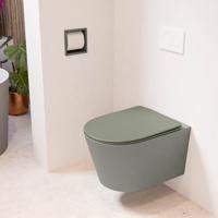 Wandcloset Mondiaz Lavie | Zonder spoelrand | Incl.Toiletzitting-Army | Keramiek | Smoke (grijs)