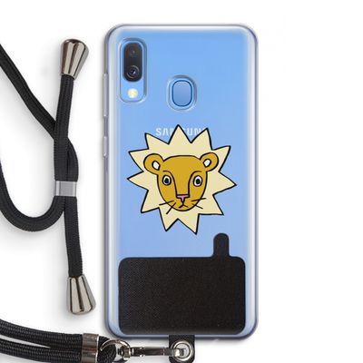 Kleine leeuw: Samsung Galaxy A40 Transparant Hoesje met koord