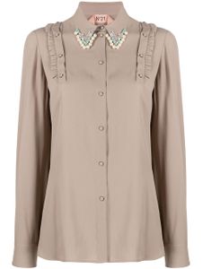 Nº21 blouse à col à ornements - Tons neutres