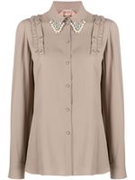Nº21 blouse à col à ornements - Tons neutres