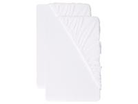 LIVARNO Set van 2 jersey hoeslakens 140-160 x 200 cm (Wit)