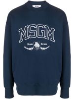 MSGM sweat en coton à logo imprimé - Bleu