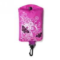 12 stuks opvouwbare boodschappentas vlinder bloem Oxford weefsel schoudertas PortableGrocery zakken herbruikbare Tote voor dames (paars rood)