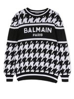 Balmain Kids pull en intarsia à col rond - Noir - thumbnail