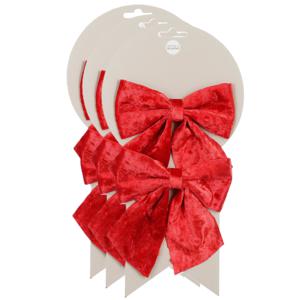 Kerst ornamenten strikken - 6x st - rood - 12 x 13 cm - kerstboomstrikjes