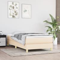 Boxspring bed 100x200 cm stof crèmekleurig
