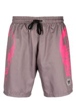 Philipp Plein short de bain à imprimé graphique - Marron - thumbnail