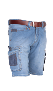 Crosshatch Bronco CShort Light CHBRCSL Stretch Korte Werkspijkerbroek Heren - Licht Blauw