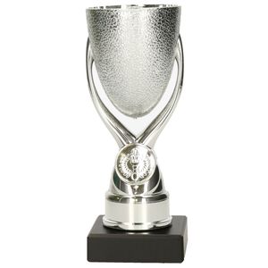 Luxe trofee/prijs beker - zilver - kunststof - 16,5 x 6,8 cmÃÂ? - sportprijs   -