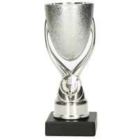 Luxe trofee/prijs beker - zilver - kunststof - 16,5 x 6,8 cmÃÂ? - sportprijs   - - thumbnail