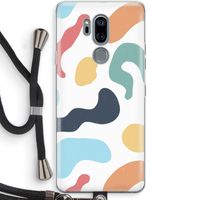 Memphis Shapes Blue: LG G7 Thinq Transparant Hoesje met koord