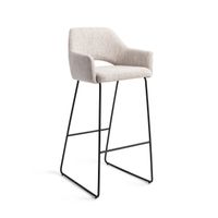 Jesper Home Barkruk 'Yanai' Slide Black, kleur Pigeon (zithoogte 75cm)