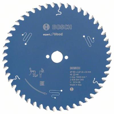 Bosch Accessories Expert for Wood 2608644045 Cirkelzaagblad 190 x 20 x 1.6 mm Aantal tanden: 48 1 stuk(s)