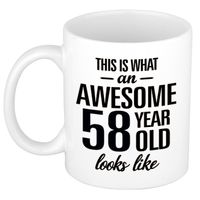 Awesome 58 year cadeau mok / beker 300 ml