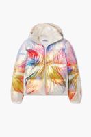 Gewatteerde bloemenjas - YELLOW - L